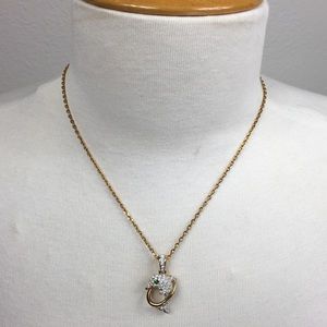Vintage Swarovski Jewelers Collection Gold Jeweled Dolphin Chain Link Necklace